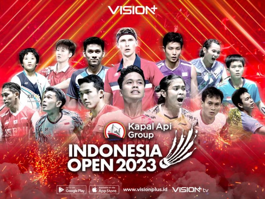 Jadwal Indonesia Open 2023 di Vision+, Dukung Merah Putih Juara!
