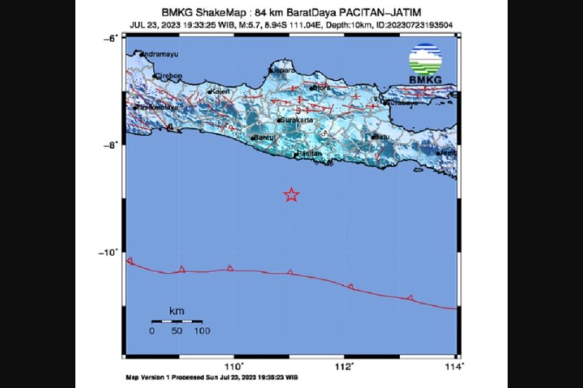 Gempa Terkini Magnitudo 5,7 Guncang Pacitan, Getaran Terasa hingga Yogyakarta