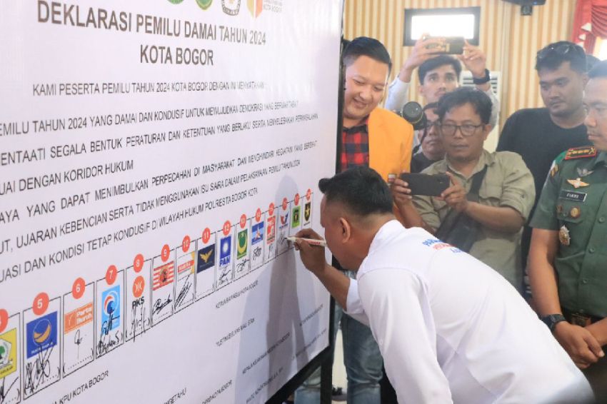 Jaga Kedamaian dan Ketertiban, Semua Parpol di Kota Bogor Deklarasikan Pemilu Damai
