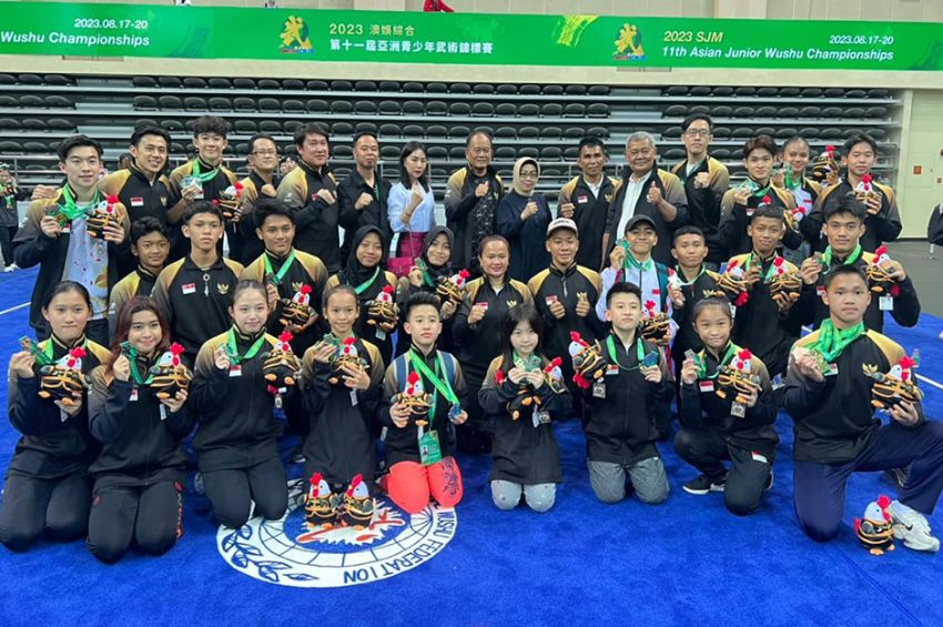 Timnas Wushu Junior Indonesia Sabet 6 Emas di Kejuaraan Asia Wushu Junior
