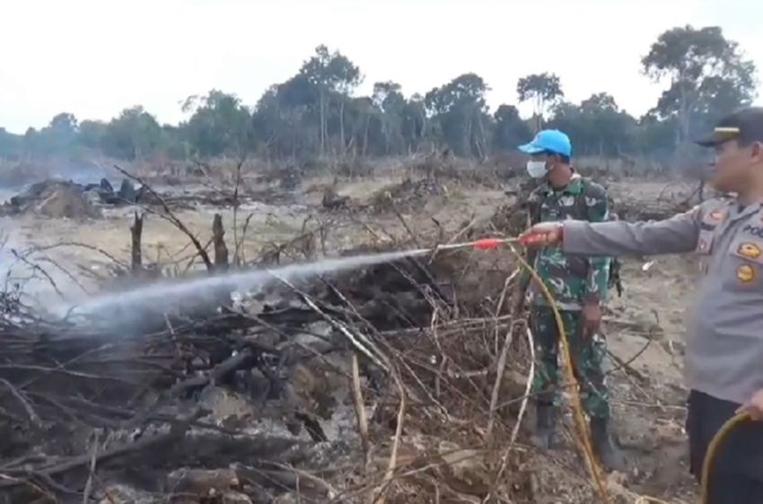 Penampakan Petugas Berjibaku Padamkan Kebakaran 10 Hektare Lahan di Muaro Jambi