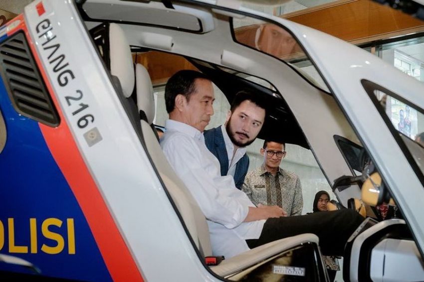 Jokowi Jajal Taksi Terbang EHang 216 yang Dipesan Kepolisian