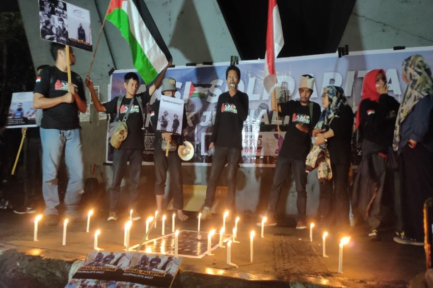 Kecam Serangan Brutal di Gaza, Jurnalis Makassar Gelar Aksi Solidaritas untuk Palestina