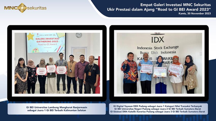 Empat Galeri Investasi MNC Sekuritas Ukir Prestasi di Ajang Road to GI BEI Award 2023