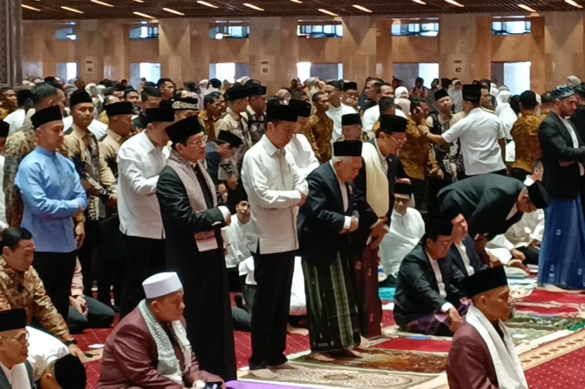 Presiden Jokowi dan Wapres Ma'ruf Amin Salat Id di Masjid Istiqlal