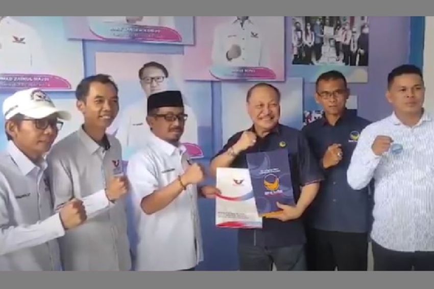 Ketua DPD Nasdem Datangi Partai Perindo Serahkan Formulir Pendaftaran Bacabup Tabalong 2024