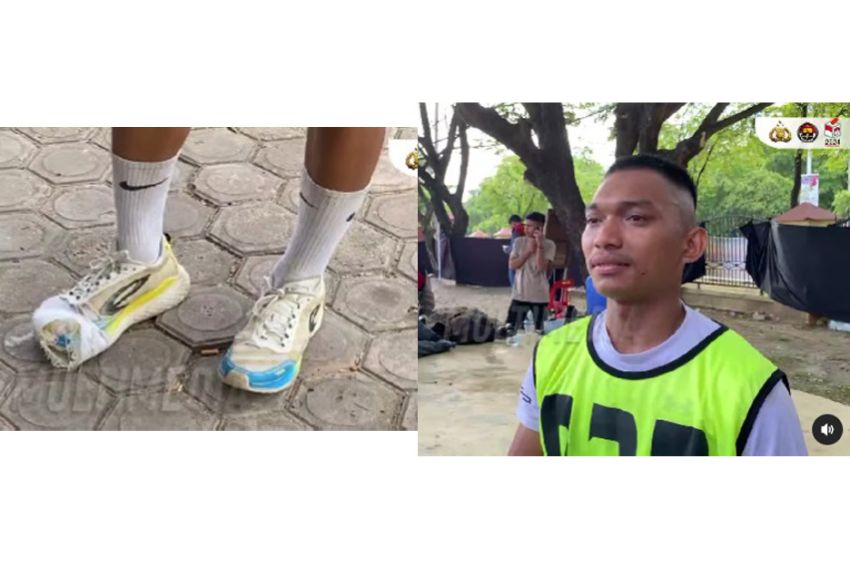 Ayat Suci, Pemuda Aceh Barat Ini Gigih Ikut Tes Tamtama Polri meski Sepatu Jebol