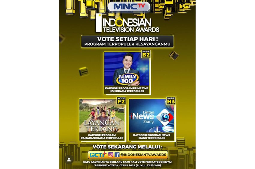 Dukung dan Vote Program MNCTV, Family 100 di Ajang Indonesian Television Awards 2024