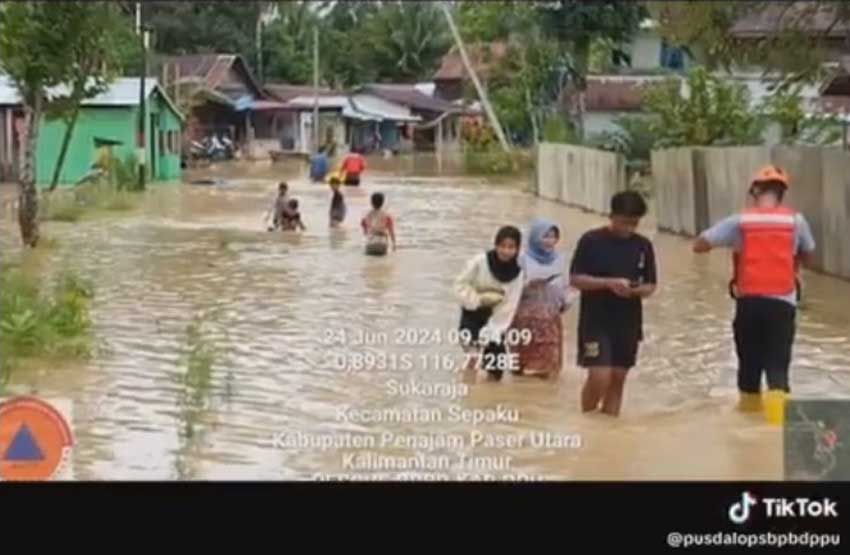 4 Desa di Sepaku Kabupaten Penajam Paser Utara Terendam Banjir