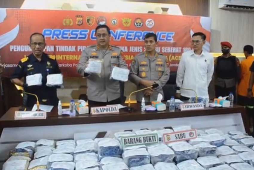 Polda Aceh Gagalkan Penyelundupan 180 Kg Sabu-sabu Jaringan Internasional Malaysia