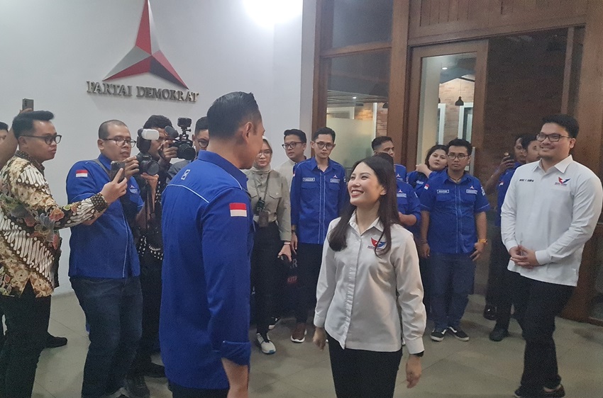 Angela Tanoesoedibjo dan Petinggi Perindo Silaturahmi Politik ke Markas Demokrat
