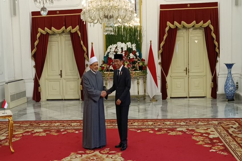 Presiden Jokowi Terima Kunjungan Grand Syekh Al Azhar di Istana Merdeka