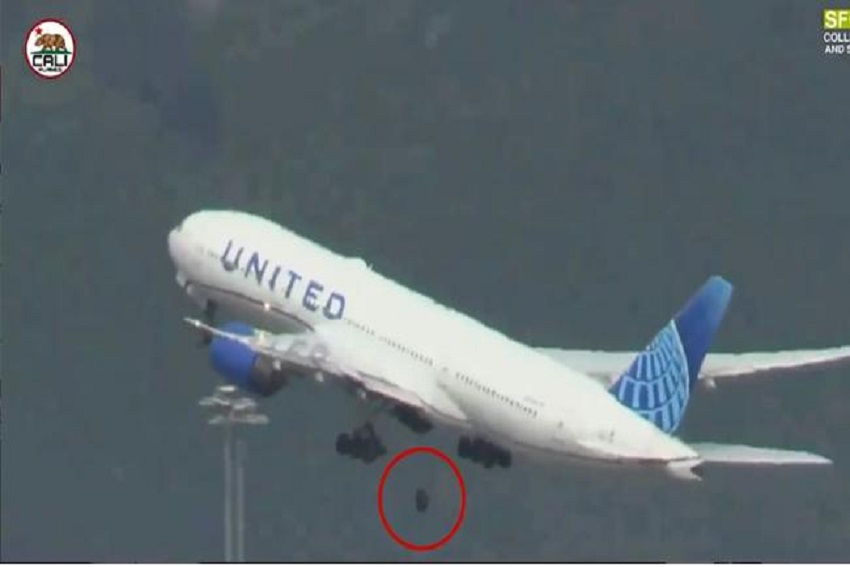 Horor, Roda Boeing United Airlines Jatuh saat Terbang Bawa 181 Orang