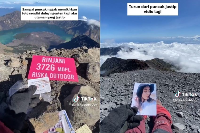Viral! Wanita Ini Buka Jastip Foto dan Video Ucapan dari Puncak Gunung, Mendaki Jadi Cuan