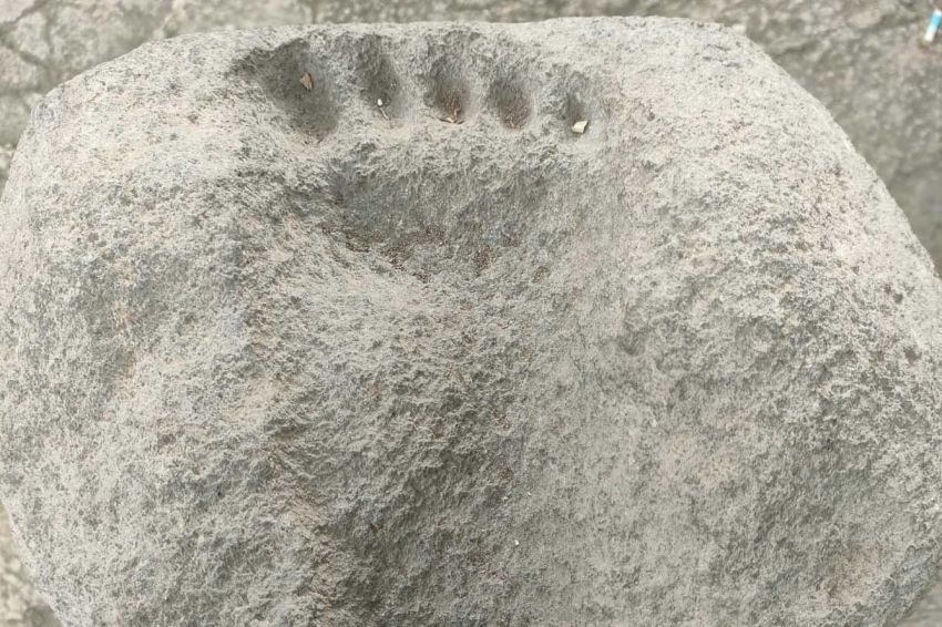 Batu Tapak Kaki Raksasa Ditemukan di Situs Dampu Awang Indramayu, Peninggalan Purbakala?