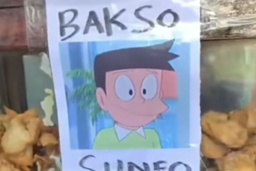 Viral! Penjual Bakso Mirip Suneo, Karakter di Kartun Doraemon
