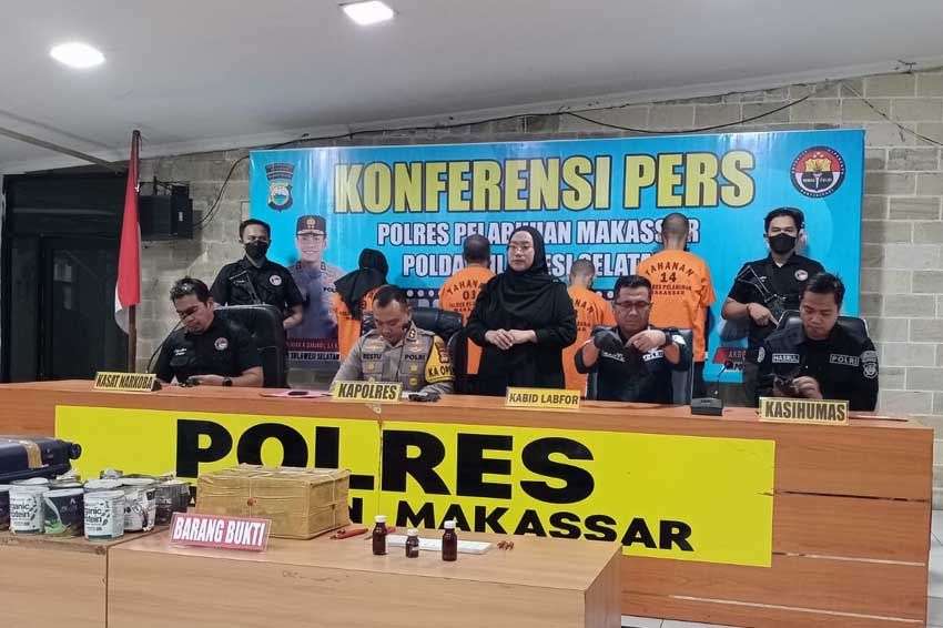 Polres Pelabuhan Makassar Tangkap 4 Pengedar Narkotika, Sita 6 Kg Sabu-sabu