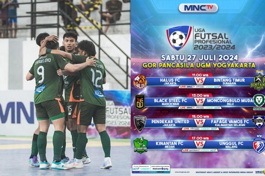 Liga Futsal Profesional 2023/2024 Pekan 21, Bintang Timur Surabaya Hadapi Halus FC Jakarta di MNCTV