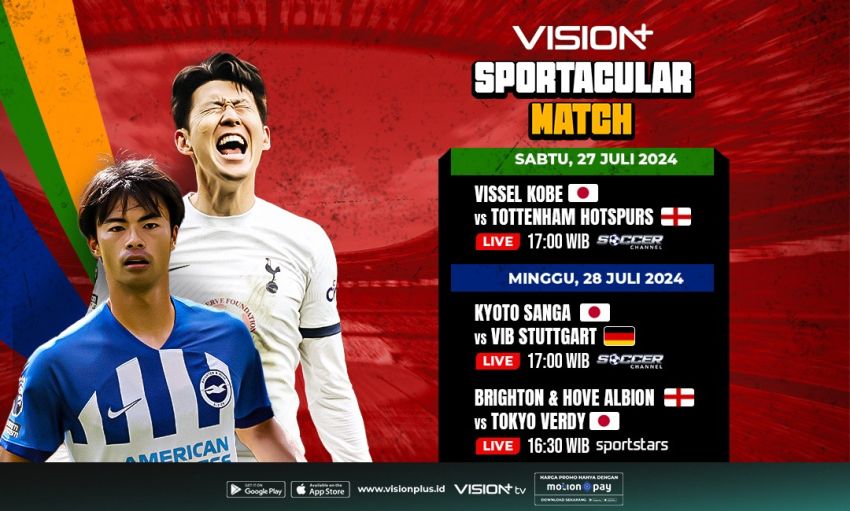 Duel Seru Vissel Kobe vs Tottenham Hotspurs, Link Streaming di Vision+