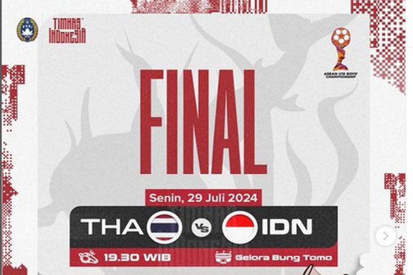 Link Live Streaming Final Piala AFF U-19 2024 Timnas Indonesia vs Thailand