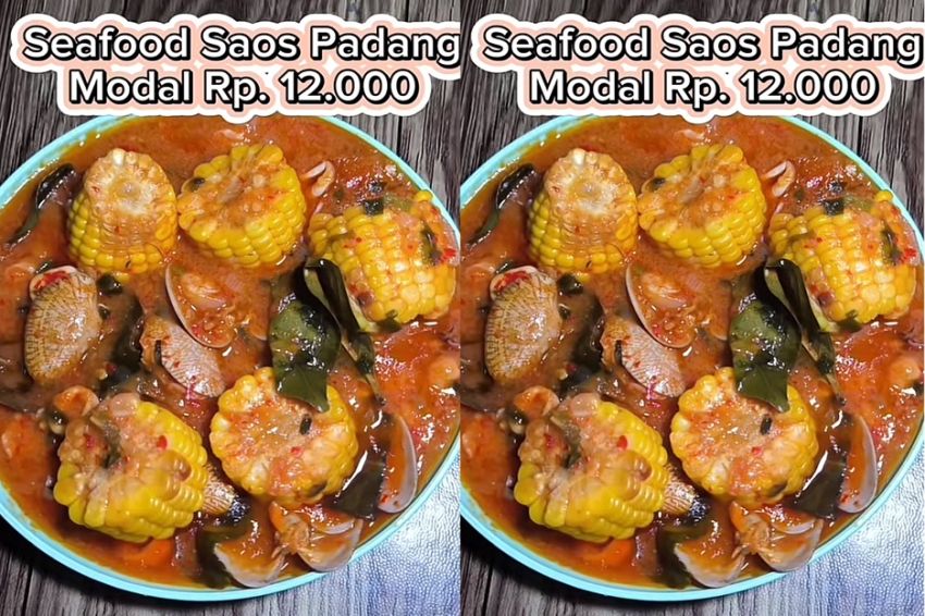Viral! Istri Masak Seafood Saus Padang hanya Modal Rp12 Ribu, Beli Cumi Rp3 Ribu