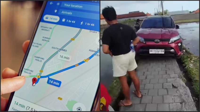 Mobil SUV Terjebak di Sawah, Netizen: di Bali Jangan Percaya Google Maps