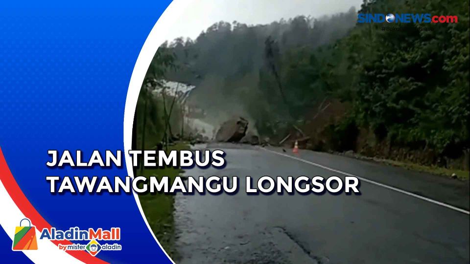 Ngeri Detik Detik Longsor Di Jalan Tembus Tawangmangu Sarangan Sindonews Tv 2306