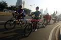 Pesepeda Kembali Padati Kawasan Sudirman untuk Berolahraga
