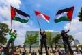 Bela Palestina, Buruh Gelar Aksi di Kedubes AS