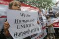 Pencari Suaka Asal Afghanistan Kembali Gelar Aksi di Depan Kantor UNHCR