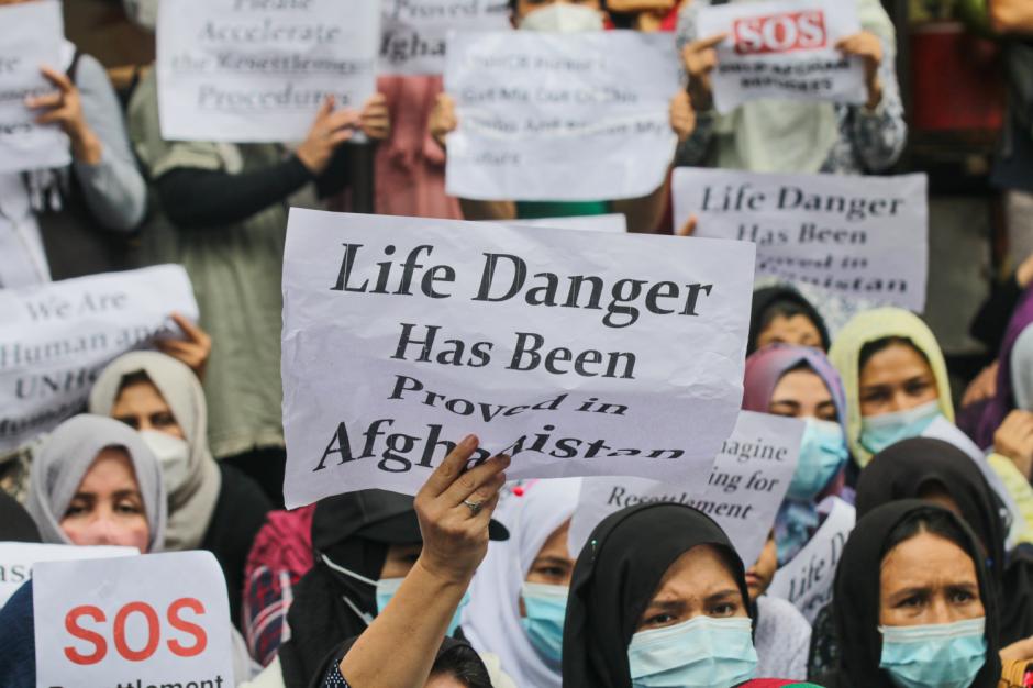 Pencari Suaka Asal Afghanistan Kembali Gelar Aksi di Depan Kantor UNHCR-0