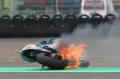 Detik-detik Pembalap Suzuki Alex Rins Nyaris Terbakar di Sirkuit Mandalika