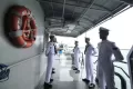 Penyambutan Kapal Baru KRI Marlin di Lantamal VI Makassar