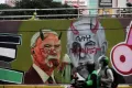 Mural Kutuk PM Netanyahu dan Presiden AS Joe Biden Nampang di Grogol