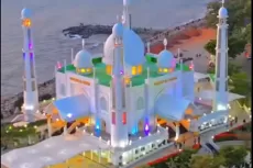 Penampakan Masjid Al-Hakim Padang di Idulfitri 2024 Viral, Sangat Cantik dengan Lampu Warna-warni