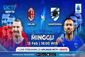 Live Streaming RCTI+, AC Milan vs Sampdoria: Kesempatan Kudeta Terbuka