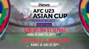 LIVE di iNews! Saksikan Uzbekistan vs Jepang dan Australia vs Arab Saudi  di Semifinal AFC U23 Asian Cup 2022