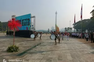 Upacara HUT ke-495 Jakarta Usai, Giliran Grup Marching Band Beraksi