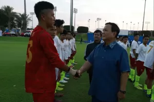 Tengok U-17 Persib di Qatar, Prabowo dan Indra Sjafri Diskusi Masa Depan Sepak Bola Indonesia