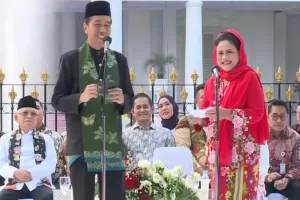 Intip Gaya Presiden Jokowi di Istana Berkebaya, Kenakan Busana Khas Betawi