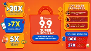 Kampanye 9.9 Super Shopping Day Meriah dengan Tren Live Streaming, Penjualan Produk Naik 30 Kali Lipat di Shopee Live