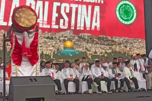 Menlu Retno Marsudi hingga Menag Hadiri Aksi Bela Palestina di Monas