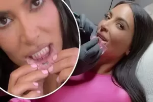Kim Kardashian Ungkap Tato Pertama, Dibuat di Bibir Bagian Dalam