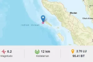 Gempa Terkini M6,2 Guncang Sinabang Aceh, Waspadai Gempa Susulan