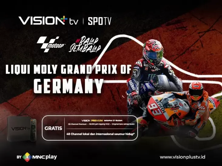 Live di Vision+ TV! Saksikan Langsung MotoGP Jerman
