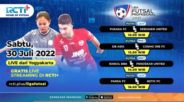 Jadwal dan Link Live Streaming Liga Futsal Profesional di RCTI Plus, Sabtu (30/7/2022)